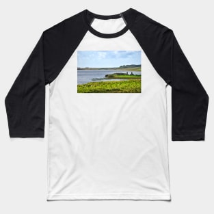 Finlaggan on the island of Eilean Mor in Loch Finlaggan, Islay, Scotland Baseball T-Shirt